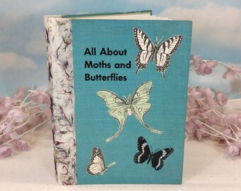All About Moths and Butterflies Sketchbook Journal from Vintage 1956 Nature Hardcover in the AllAbout Series of Science and Nature Books