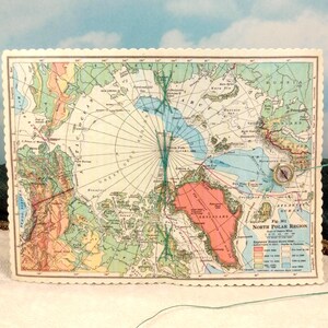 North Polar Region Map Travel Journal with Vintage 1920s Arctic Map Including Unexplored Areas on Canvas Cover