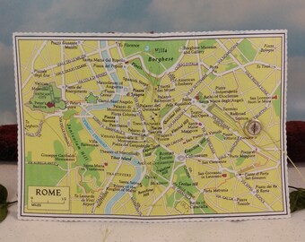 Rome Italy Travel Journal with Vintage City Sightseeing Colorful Rome Tourist Map Cover