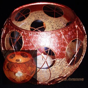 Sphere Glass Vase Hand Painted Centerpiece Candle Holder Pot image 7