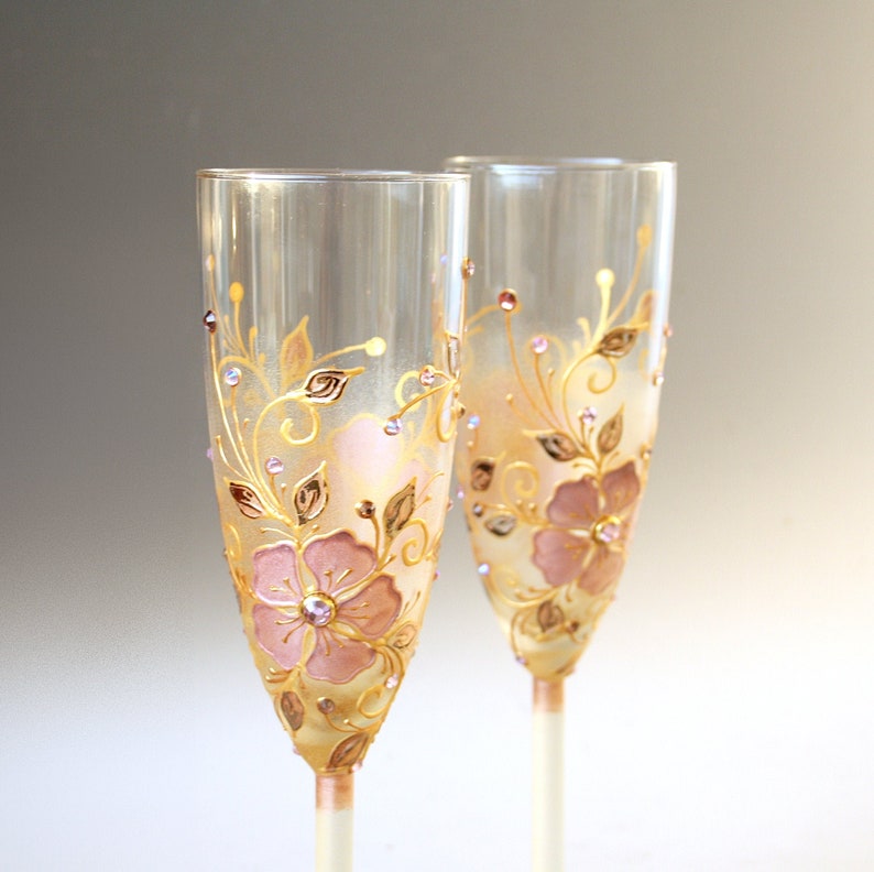 vintage wedding toasting glasses