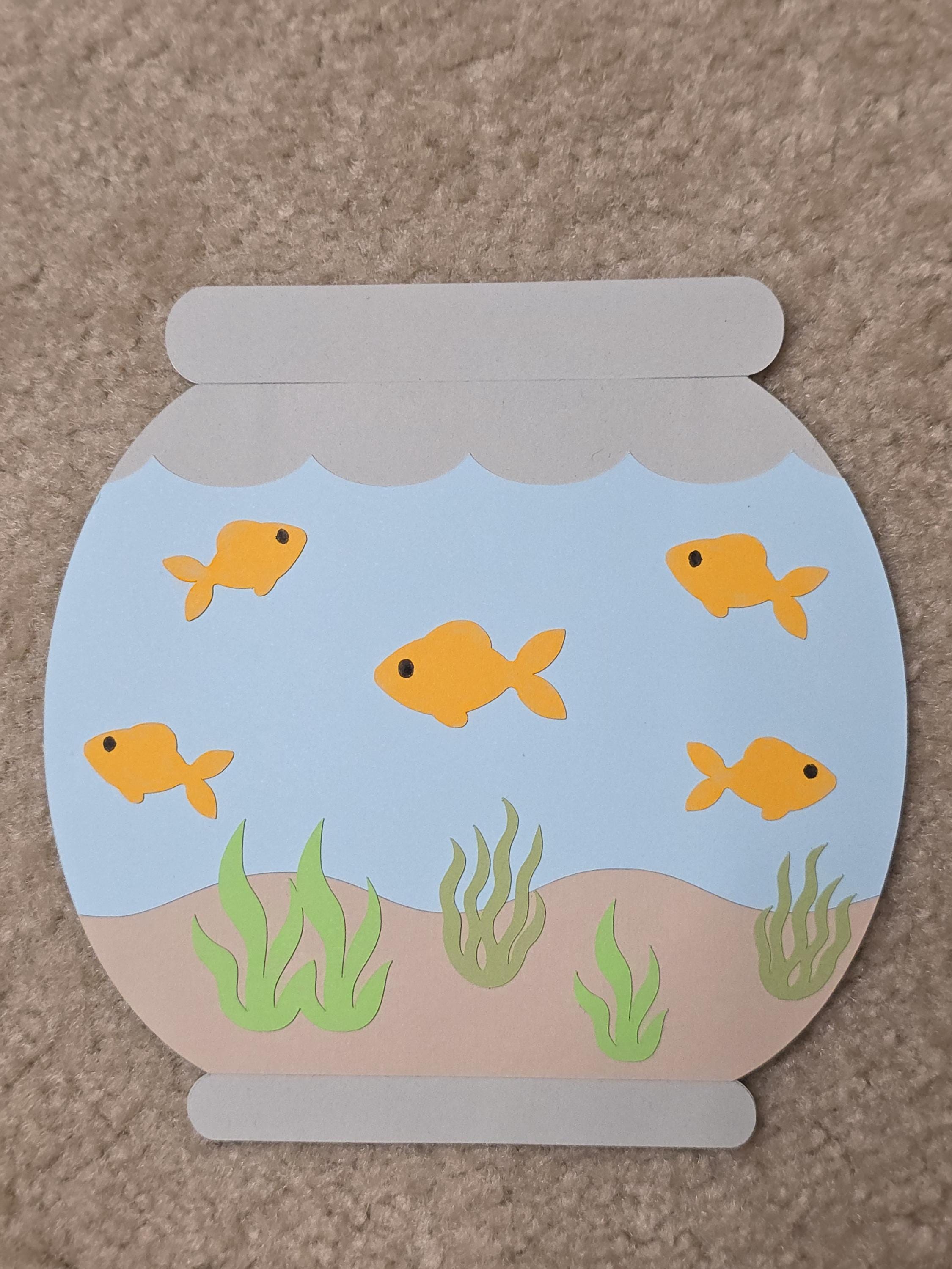 Handmade Fish Bowl Gift Card Holder: Customizable Paper Craft