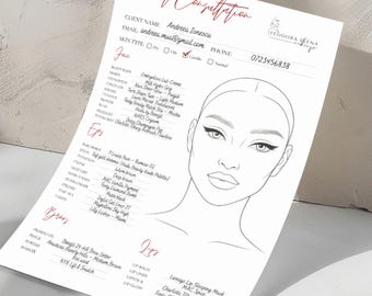 Makeup Client Consultation Form | Editable Canva Template for Makeup Artists, Beauty Studios & Freelancers