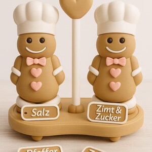 Magisches Streuer-Set Salz Pfeffer Zimt Zucker Cozy Deko Geschenk Gingerbread Winterzauber Wechsel Schilder