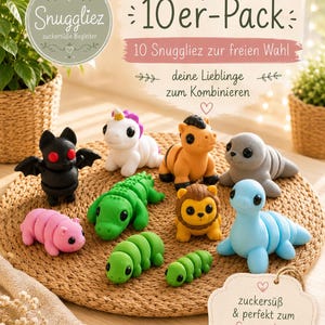 Snuggliez 10er-Tüte – zehn bewegliche Flexi-Figuren zum Sammeln, Verschenken & Liebhaben