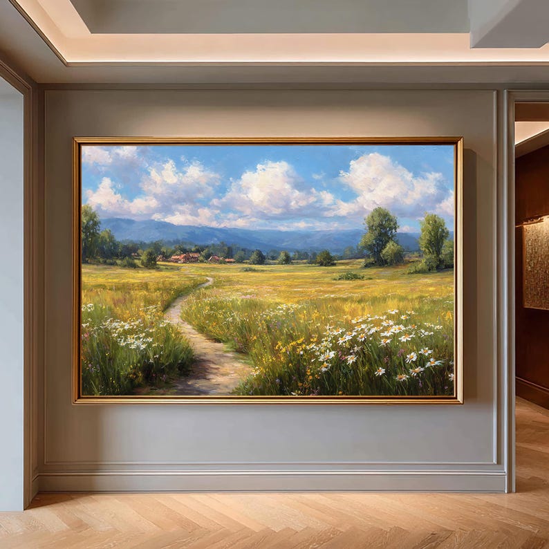 Custom Oil Painting landscape Impressionist Style Oil Painting 100% hand painted commissioned art Field Scenery Wall Art birthday gift