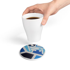 Stylish Ceramic Coaster Set, Abstract Art