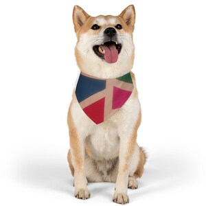 Geometric Pet Bandana Collar: Colorful Polyester Dog Accessory