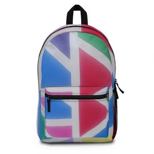 Vibrant Geometric Backpack, Colorful Bookbag, Travel Backpack, School Bag, Artsy Tote for Teens