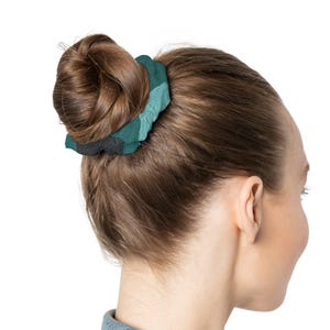Colorful Print Scrunchie: Polyester Jersey Knit Hair Tie