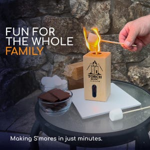 Bloque de antorcha para s'mores: tronco para fogata, mini estufa cohete, antorcha sueca (paquete de 2 o 4 unidades)