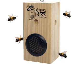 Bijenval voor buiten (hout) – bijenval zonder pot met scherm – hangend of staand – dekschuur schuurbescherming – gemaakt in de VS, verpakking van 1 of 2