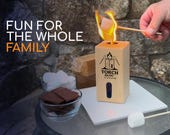 Campfire Log Swedish Torch Fire Log portable Mini Campfire Pit Log Smores Fire Camping Fire Starter Outdoor Cooking Made in USA 1 or 2 Pack