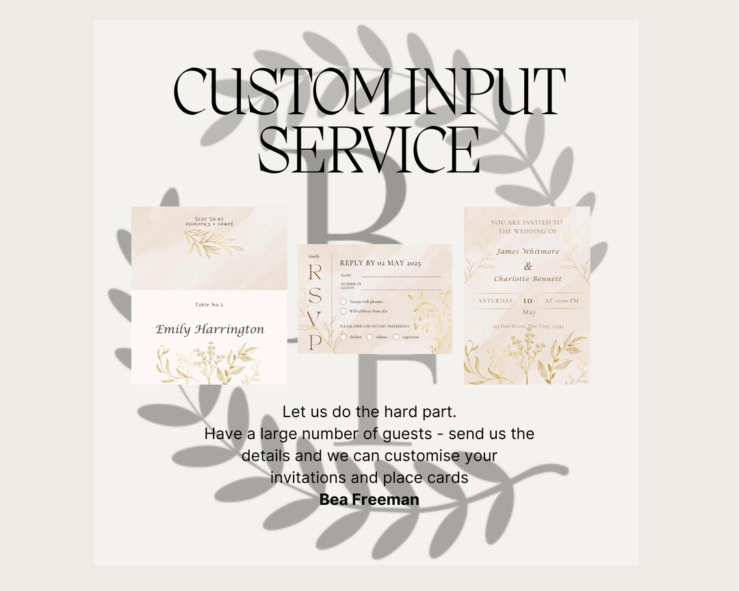 Custom Guest Name Input – Place Card Personalisation Service | Add-on ...