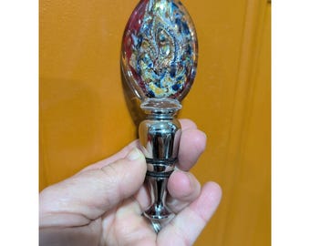 Murano Glass Wine Bottle Stopper With Square Top 4" Multicolor