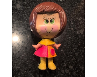 Vintage Mattel Talk Ups grappige pratende pull-up pop met brunette Jo Anne Worley WERKT