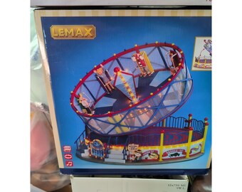 Lemax Carole Towne Round Up Carnival Ride Animated Spins 2013 #24483 Village