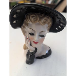 Black Lady Head Vase - Etsy