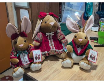 Vtg 1985 1996 The Velveteen Rabbits pluche veel van 3 Dayton Hudson Toys