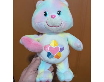 Vintage 2005 Care Bears True Heart Bear 10" Plush Love Rainbow