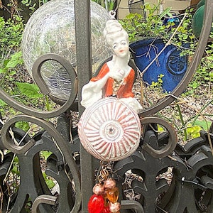 Fancy Lady Assemblage Ornament, Up-cycled Holiday Decoration, Christmas Tree Ornament
