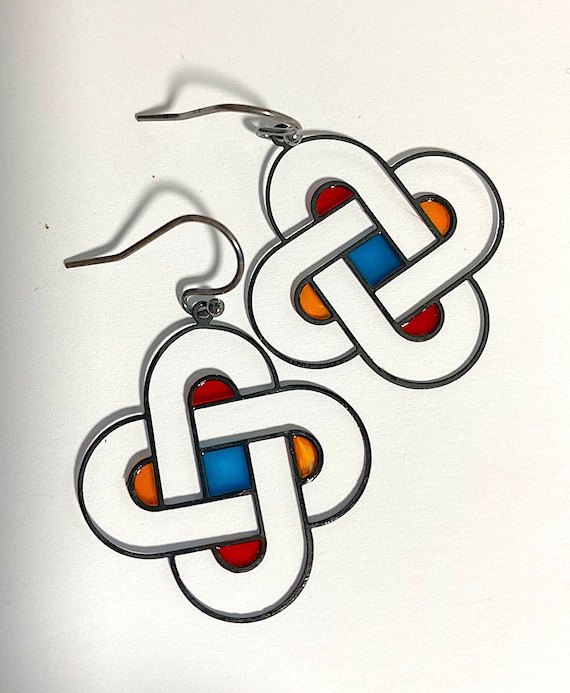 Vintage Kim Craftsman Handmade Stain Glass, Enameled … Gem