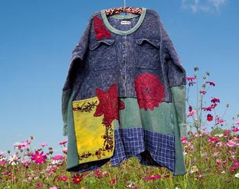 2X-3X/A Geek’s Nostalgia dress Dress /Vintage doilies/Tunic  / Eco / Rustic / Upcycled / Boho / Country living / Cottage Chic #67