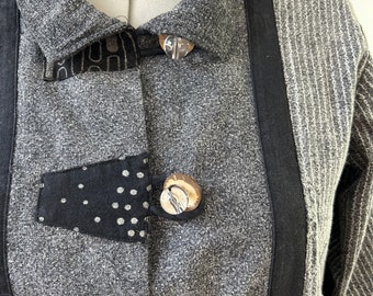 Size: XLarge/ #36/A Friend's Courtship Jacket/Cotton/Shabby Chic / Vintage/Upcycled /Cottage Chic #231