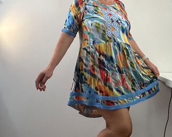 Size: Large-XL/ The dreamer of the Male dress /Tunic/ Eco/Country living / Cottage Chic #332