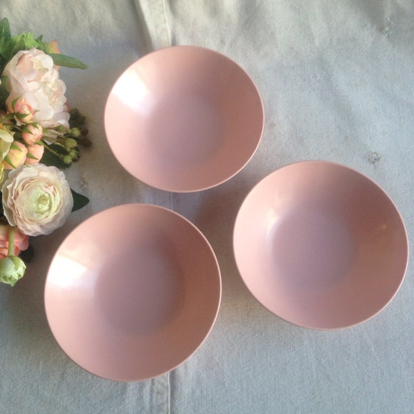 Vintage pink melamine bowls