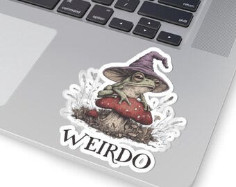 Weirdo Frog Wizard sticker Cottagecore Mushroom sticker vinyl laptop sticker