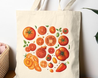 Sac fourre-tout vintage Tomato Farmers Market : sac de courses réutilisable