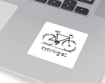 Pegatina cuadrada para ciclistas, regalo para moteros, adhesivo para portátil, pegatina de vinilo, accesorio para bicicleta