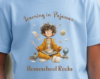 Homeschool Rocks Youth Tee: Funny Pajama School Shirt