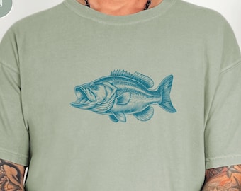 Large Mouth Bass Comfort Colors Tee - Gift for Fisherman