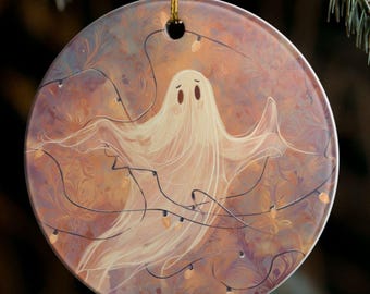 Spookornament Halloween Kerstdecoratie, griezelige gotische charmeverlichting