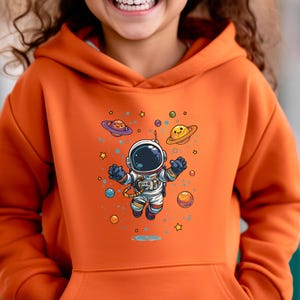 Youth Astronaut Hooded Sweatshirt: Cosmic Planets, Kids, Galaxy Explorer Gifts Design