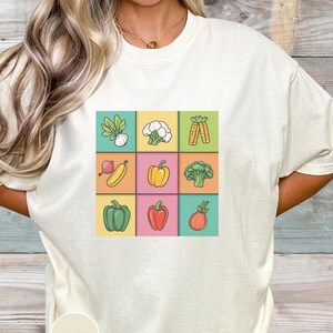 Cool Summer Vegetable T-Shirt, Comfort Colors Garden Tee, Cute Gardener Gift, Farmer Shirt, Farmer&#39;s Market Tee Shirt, Farm Fashion Tee
