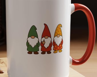 Funny Christmas Gnome Mug Double Sided Ceramic Coffee Cup Secret Santa Holiday Gift Naughty Cute Santa Gag Present For Coworker Friend