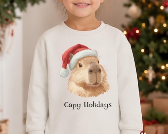 Capybara Christmas Sweatshirt, Holiday Crewneck, Family Matching Outfit