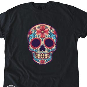 Comfort Colors Sugar Skull Tee: Dia de los Muertos Celebration Shirt
