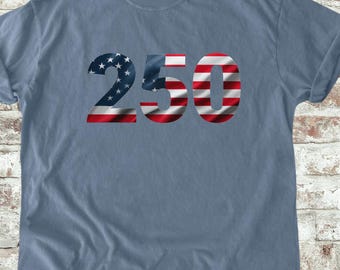 250 Years Comfort Colors Independence Day Shirt Vintage American T-shirt  Celebrate Freedom USA Flag Gift 4th of July 1776 Patriotic Tee