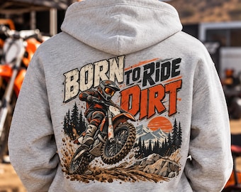 Youth Motocross Hoodie, Dirt Bike Racing Apparel, Born to Ride Dirt Graphic Tee