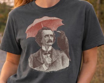 Edgar Allan Poe Raven Shirt, Vintage Gothic Literature Tee