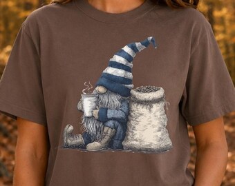 Gnome Coffee Sweatshirt: Nordic Winter Holiday T-shirt