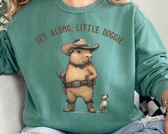 Cowboy Capybara Sweatshirt, Lustiges Western Tier Design