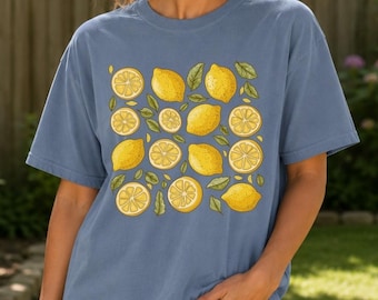 Vintage Lemons Comfort Colors Fruit-T-shirt voor haar Natuurliefhebber Limonade zomer-T-shirt