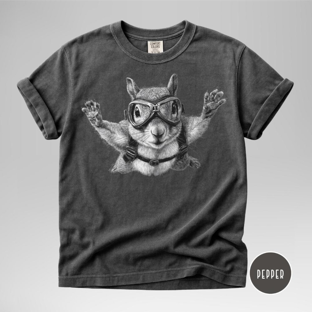 Vintage Skydiving Squirrel Comfort Colors Shirt Tattoo Style Funny ...