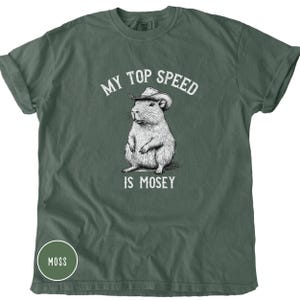 Funny Capybara Cowboy T-Shirt: Comfort Colors Adult Humor Tee