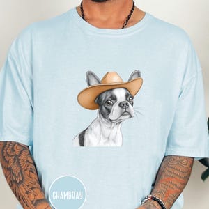 Boston Terrier Cowboy T-Shirt: Funny Western Dog Graphic Tee